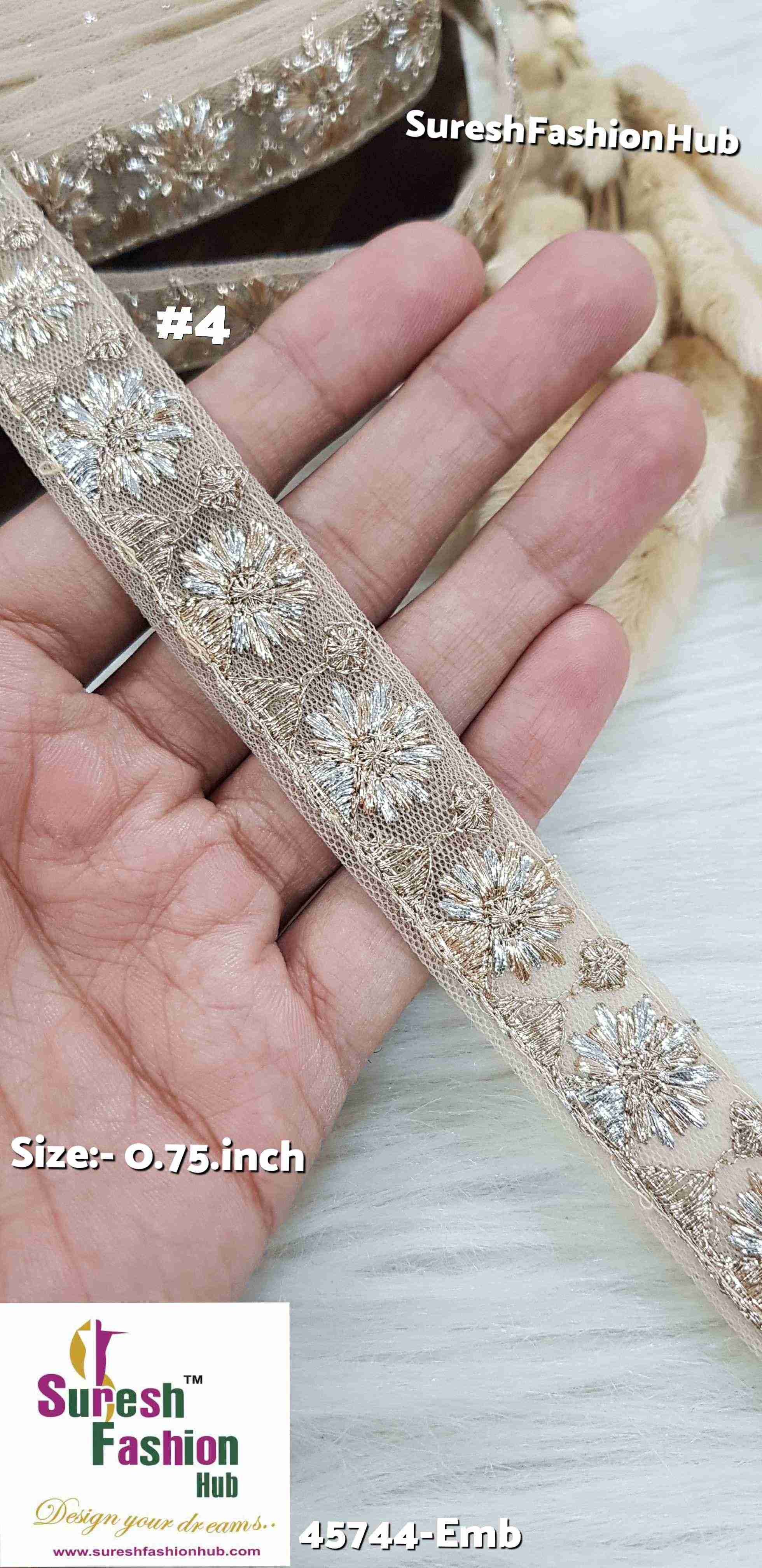 Deluxe Silver + Gold Mix Badla Embroidered Lace Roll