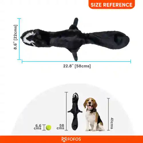 Barkbutler Fofos Skinneez Skunk Toy for Dogs