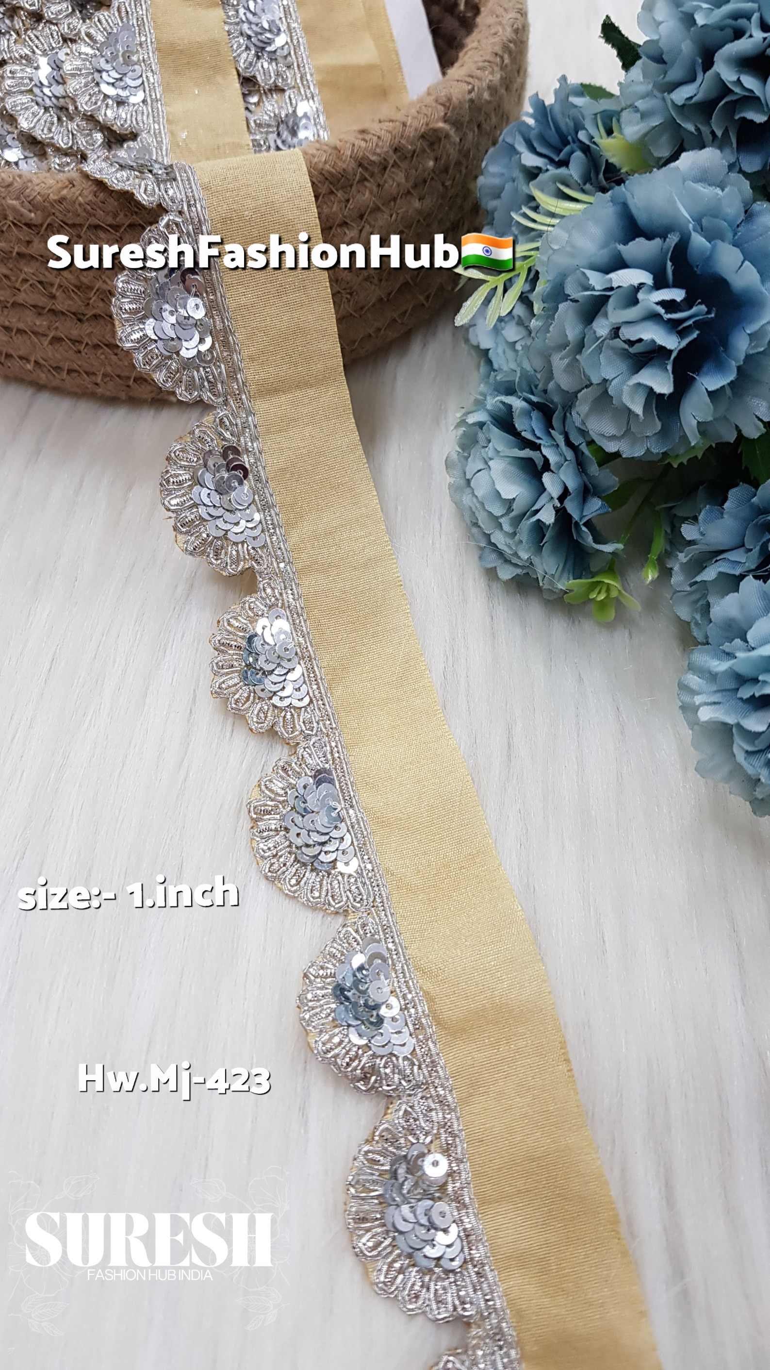 Beige Charm Silver Scallop Handmade Lace – Hw.Mj-423