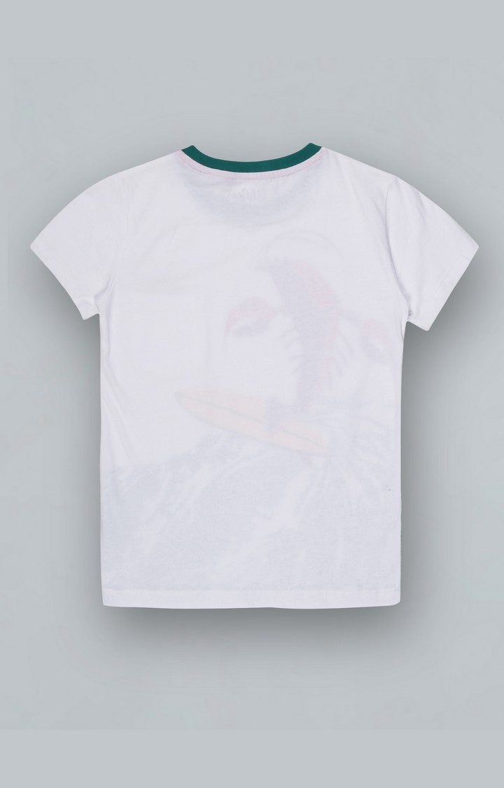 UrGear | UrGear Boys Graphic Print Pure Cotton White T-Shirt 1