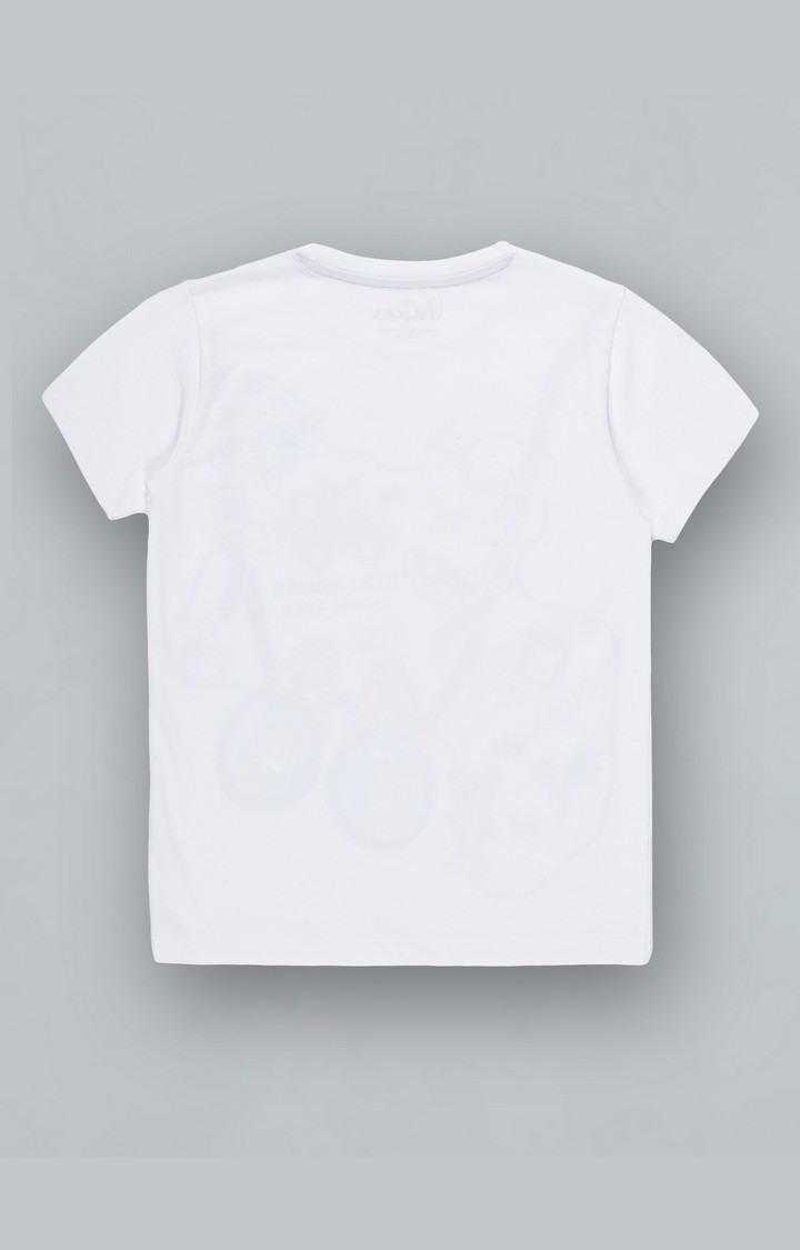 UrGear | UrGear Boys Printed Pure Cotton White T-Shirt 1