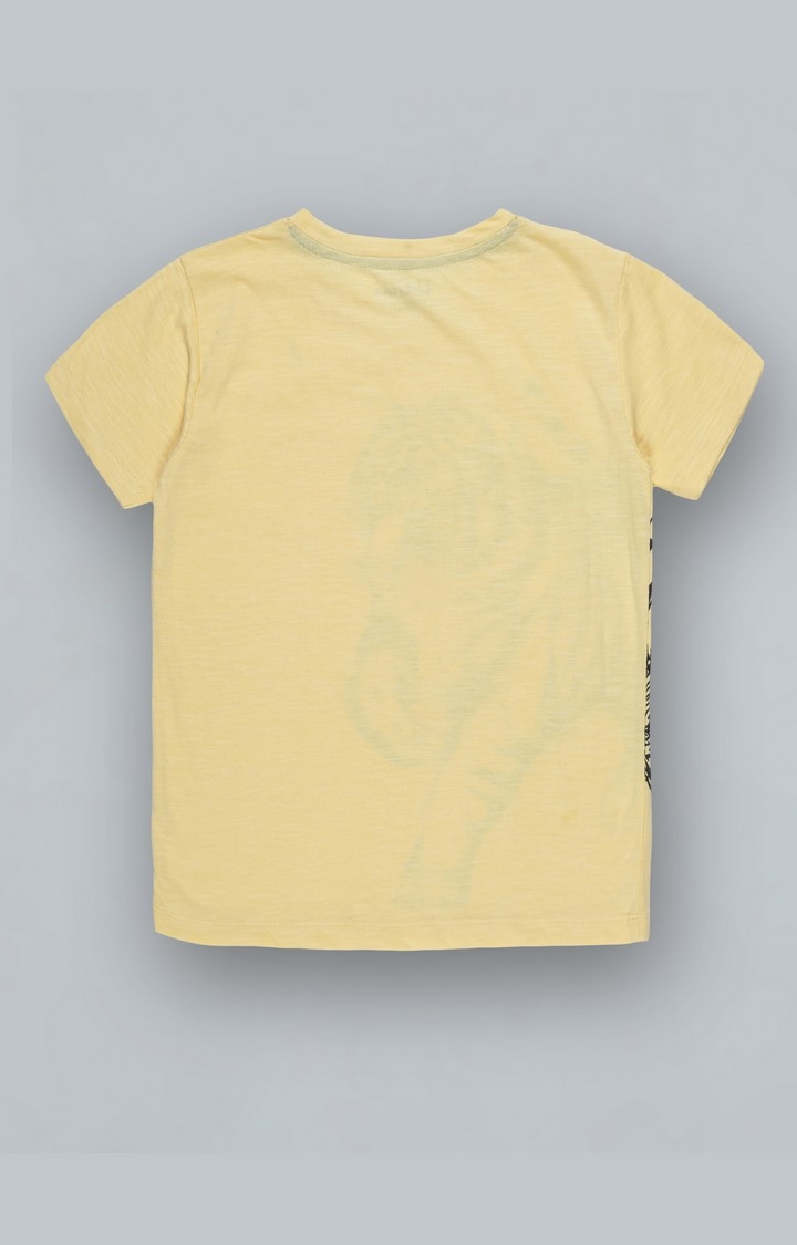 UrGear | UrGear Boys Animal Print Pure Cotton Yellow T-Shirt 1