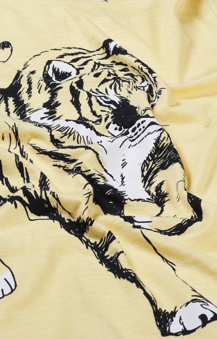 UrGear | UrGear Boys Animal Print Pure Cotton Yellow T-Shirt 2