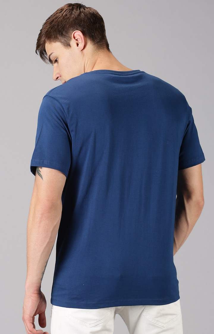 UrGear Printed Men Crew Neck Blue T-Shirt