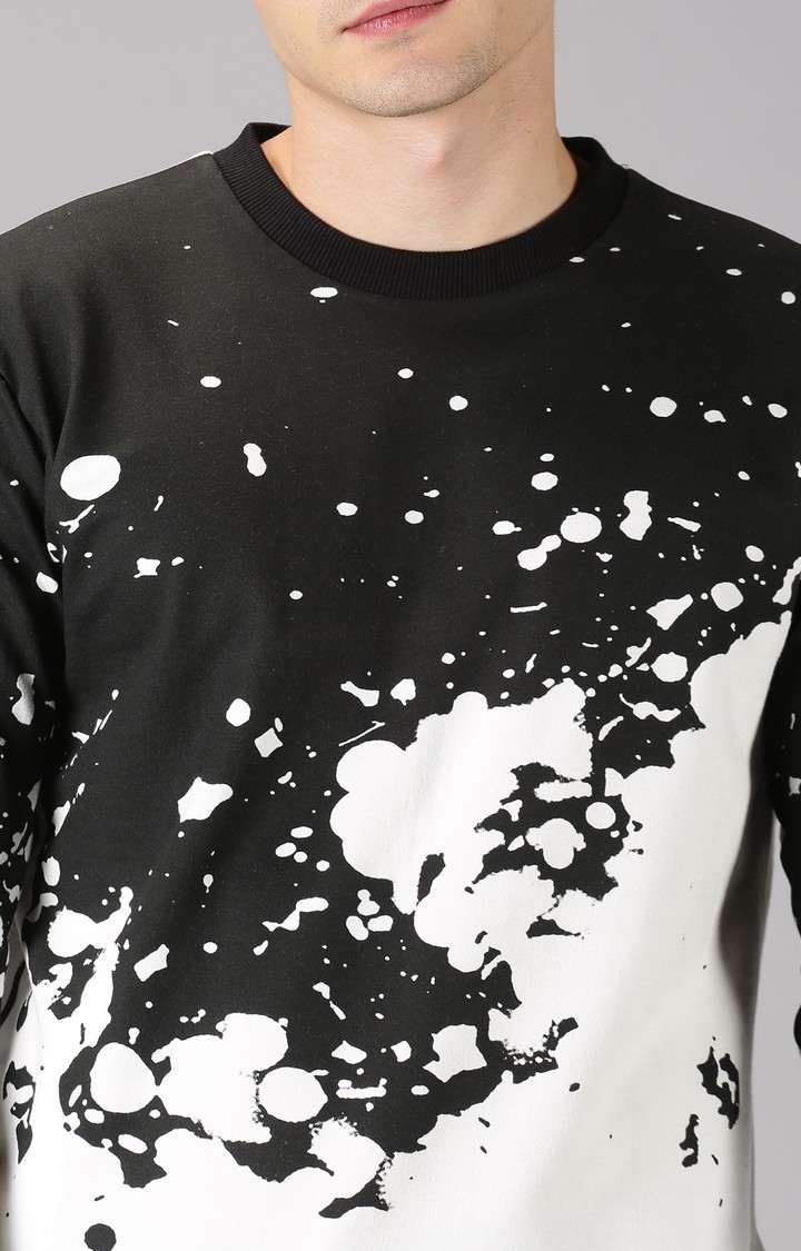 UrGear Tie Dye Men Crew Neck Black and White T-Shirt