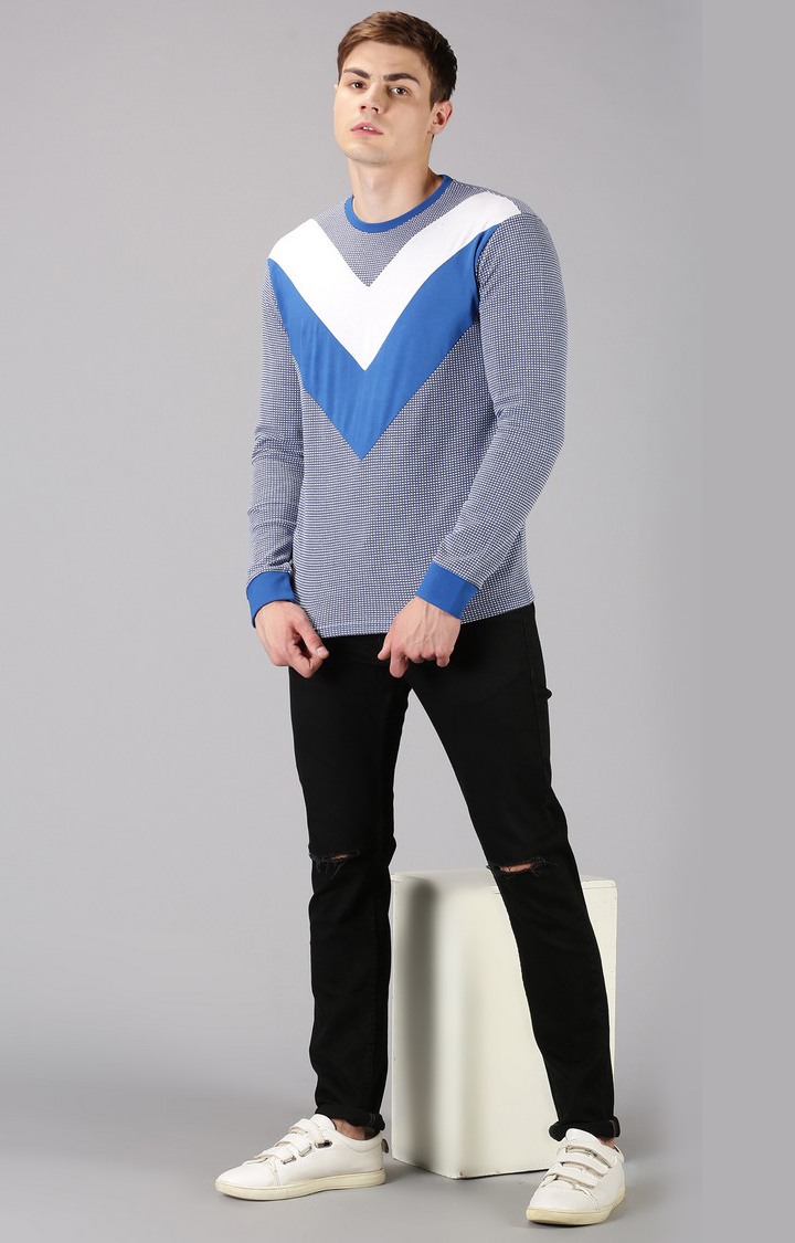 UrGear Colourblock Men Crew Neck Blue T-Shirt