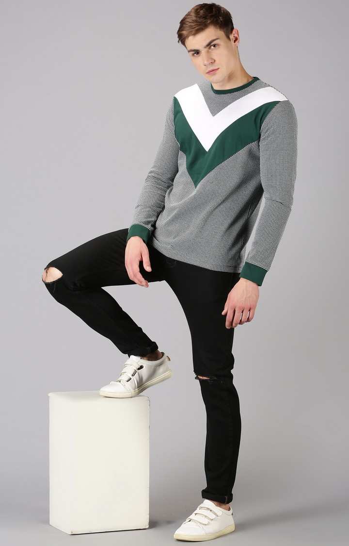 UrGear Colourblock Men Crew Neck Green T-Shirt