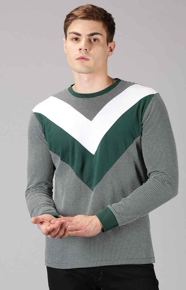 UrGear Colourblock Men Crew Neck Green T-Shirt
