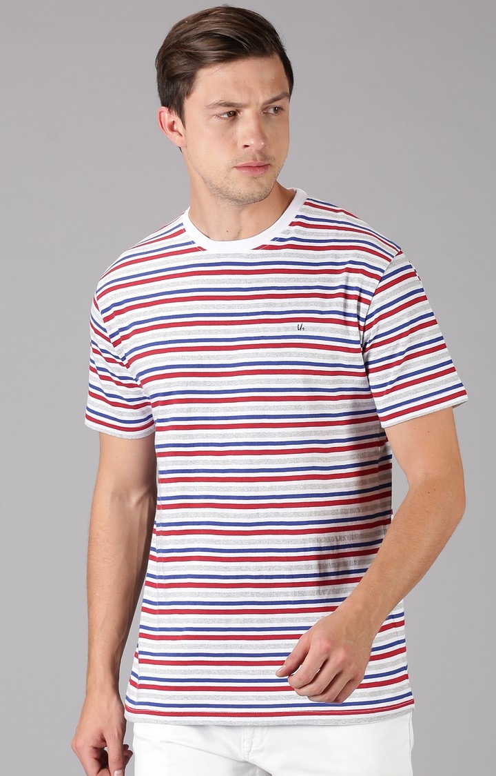 UrGear | UrGear Striped Men Crew Neck Multi-Coloured T-Shirt 0