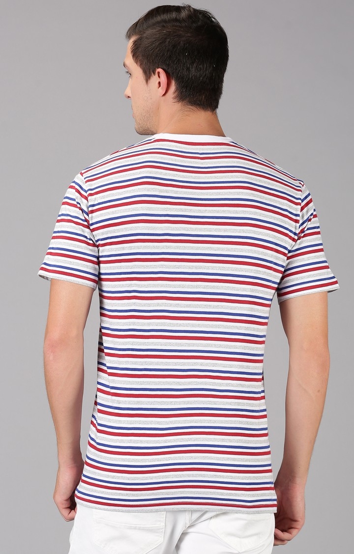 UrGear | UrGear Striped Men Crew Neck Multi-Coloured T-Shirt 3