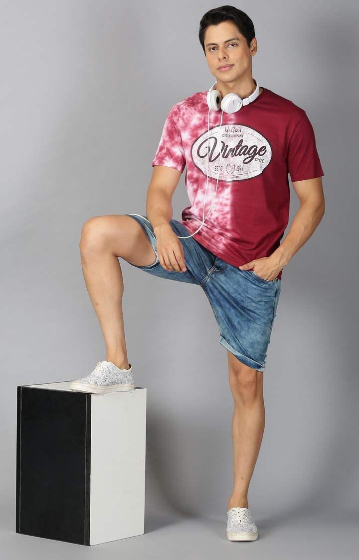 UrGear Tie Dye Men Crew Neck Red T-Shirt