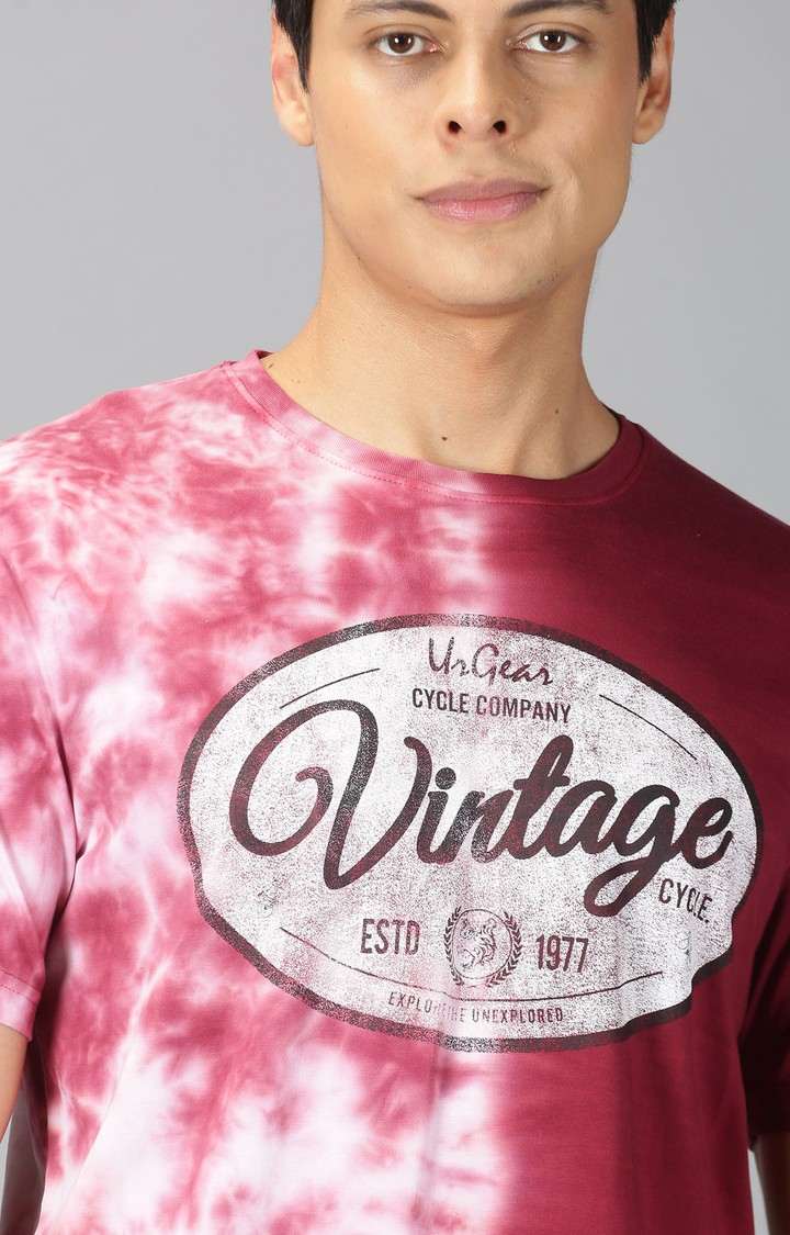UrGear Tie Dye Men Crew Neck Red T-Shirt