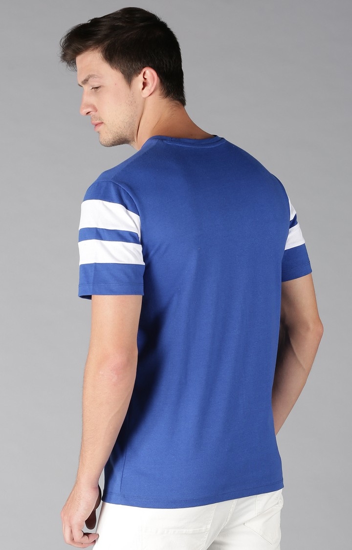UrGear | UrGear Striped Men Crew Neck Blue and White T-Shirt 3