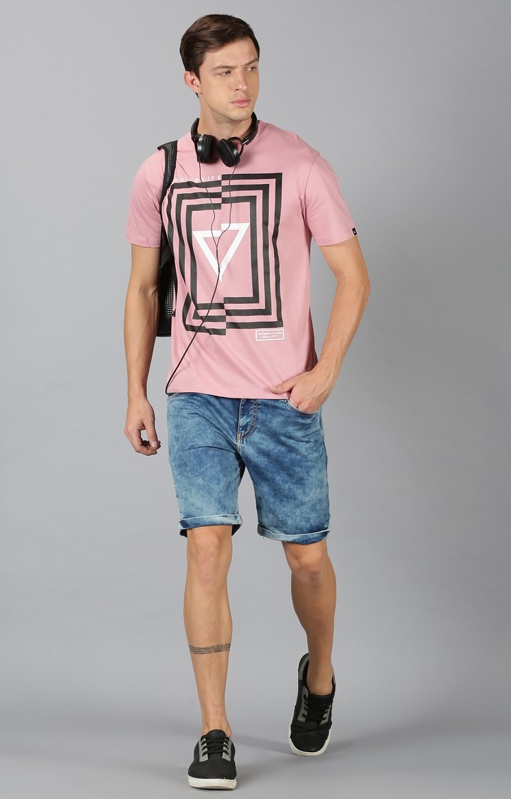 UrGear | UrGear Printed Crew Neck Pink T-Shirt 1