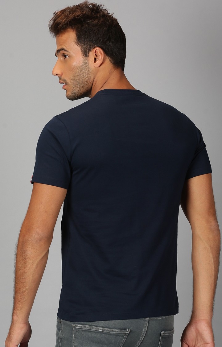 UrGear | Mens Crew Neck Printed Navy Blue T-Shirt  3