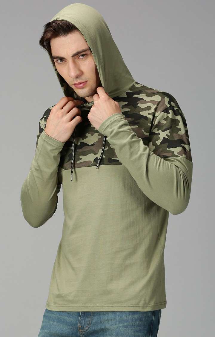 UrGear Mens Olive Camouflage Hoodie
