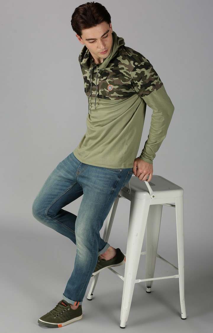UrGear Mens Olive Camouflage Hoodie