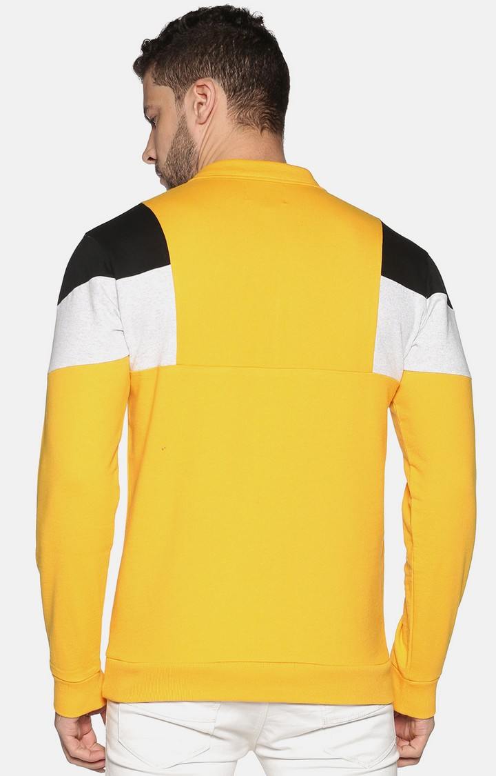 UrGear Colourblock Polo Neck Yellow Sweatshirt
