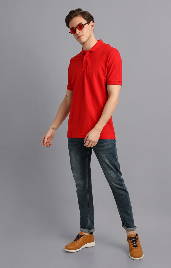 UrGear | UrGear Solid Men Polo Collar Red T-Shirt 1