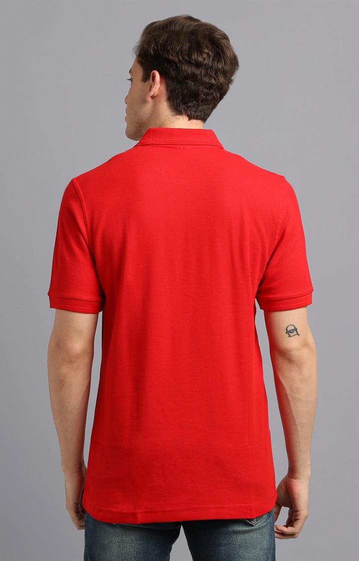 UrGear | UrGear Solid Men Polo Collar Red T-Shirt 4
