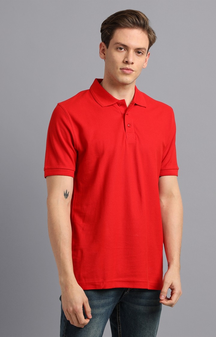 UrGear | UrGear Solid Men Polo Collar Red T-Shirt 3