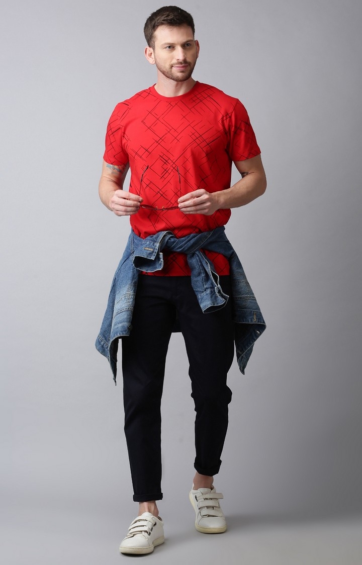 UrGear | UrGear Printed Men Crew Neck Red T-Shirt 1