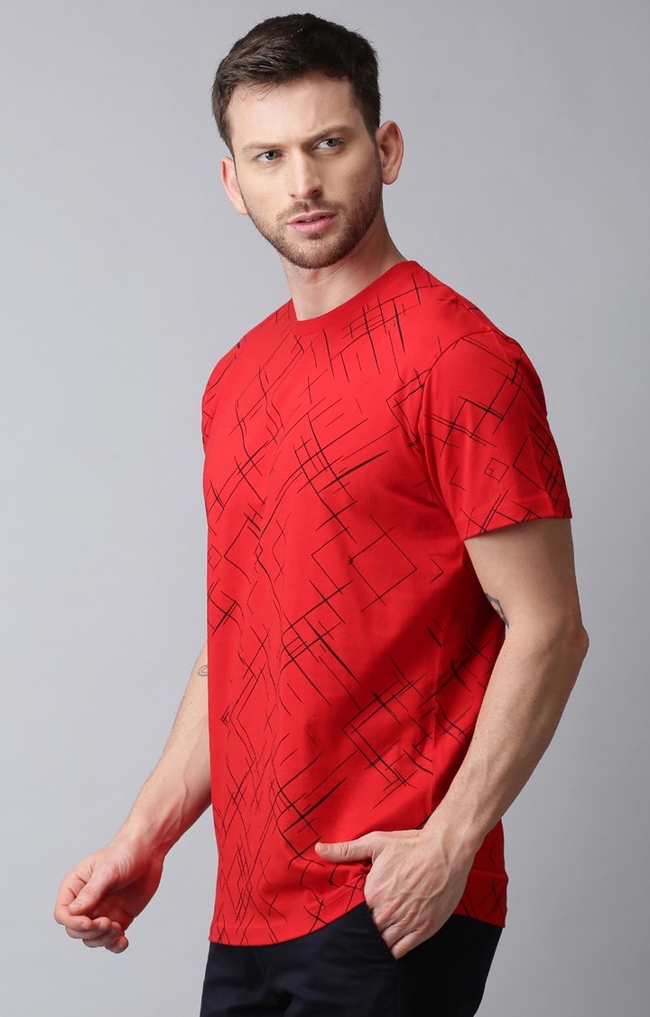 UrGear | UrGear Printed Men Crew Neck Red T-Shirt 2