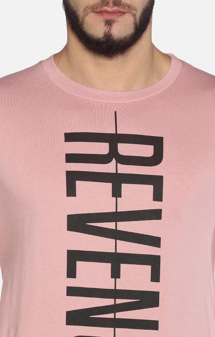 UrGear | UrGear Printed Men Crew Neck Pink T-Shirt 4