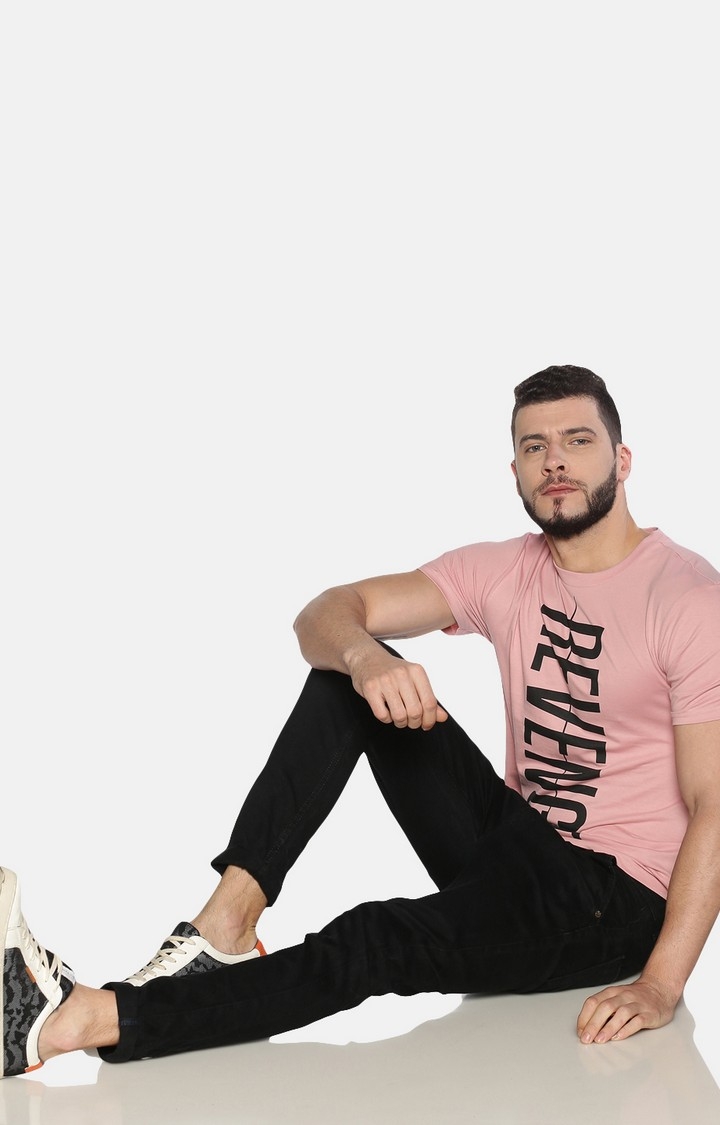 UrGear | UrGear Printed Men Crew Neck Pink T-Shirt 1