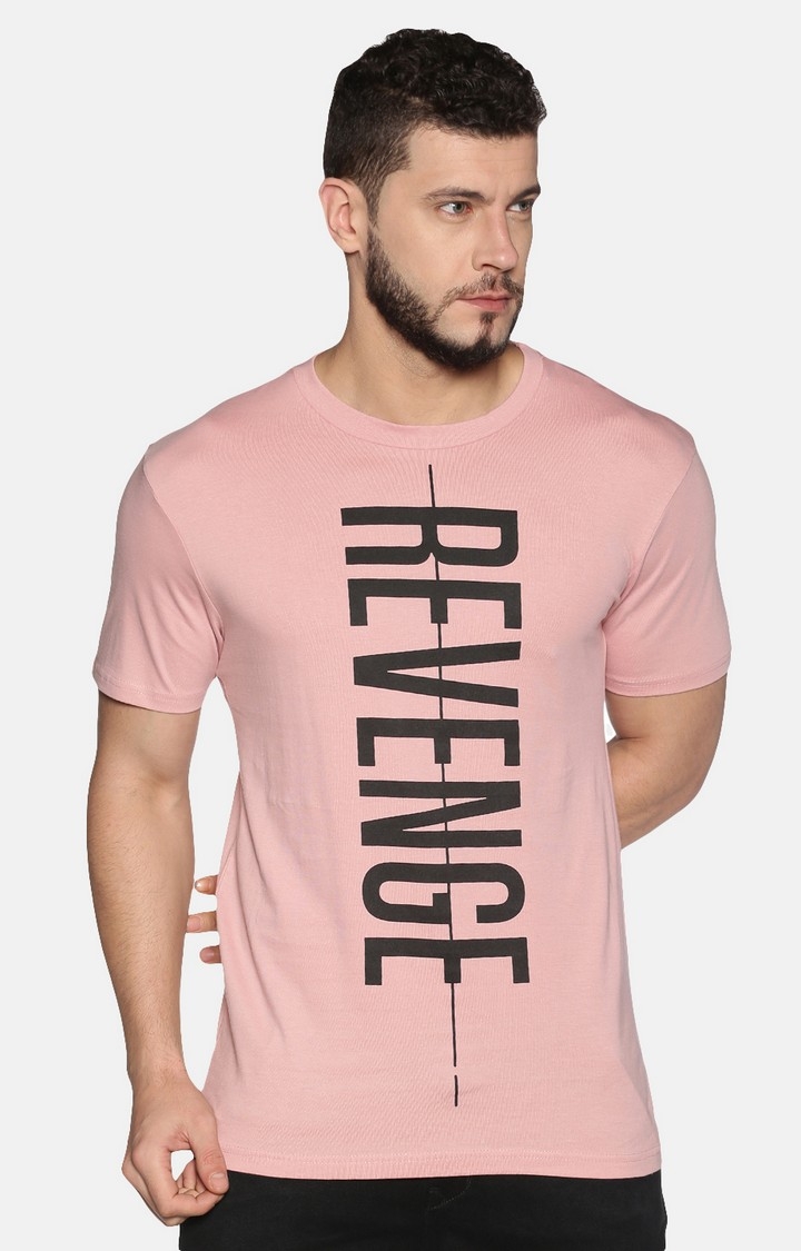UrGear | UrGear Printed Men Crew Neck Pink T-Shirt 0