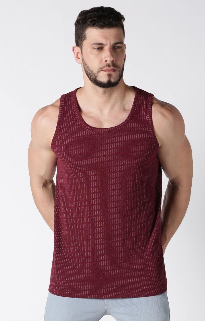UrGear Printed Men Round Neck Maroon Sandos