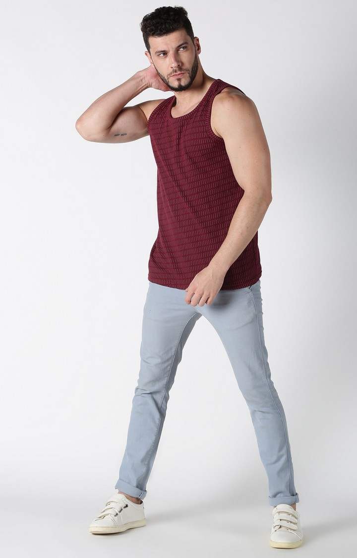 UrGear Printed Men Round Neck Maroon Sandos