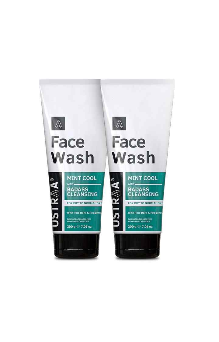 Ustraa Face Wash - Dry Skin (Mint Cool) - 200g Set Of 2