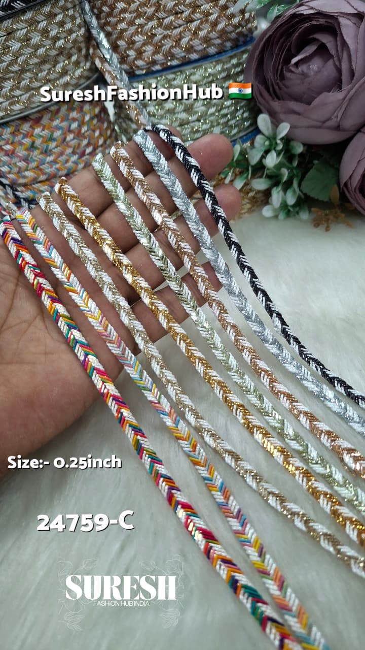 Silver Jalaari Machine Lace – 24759-C
