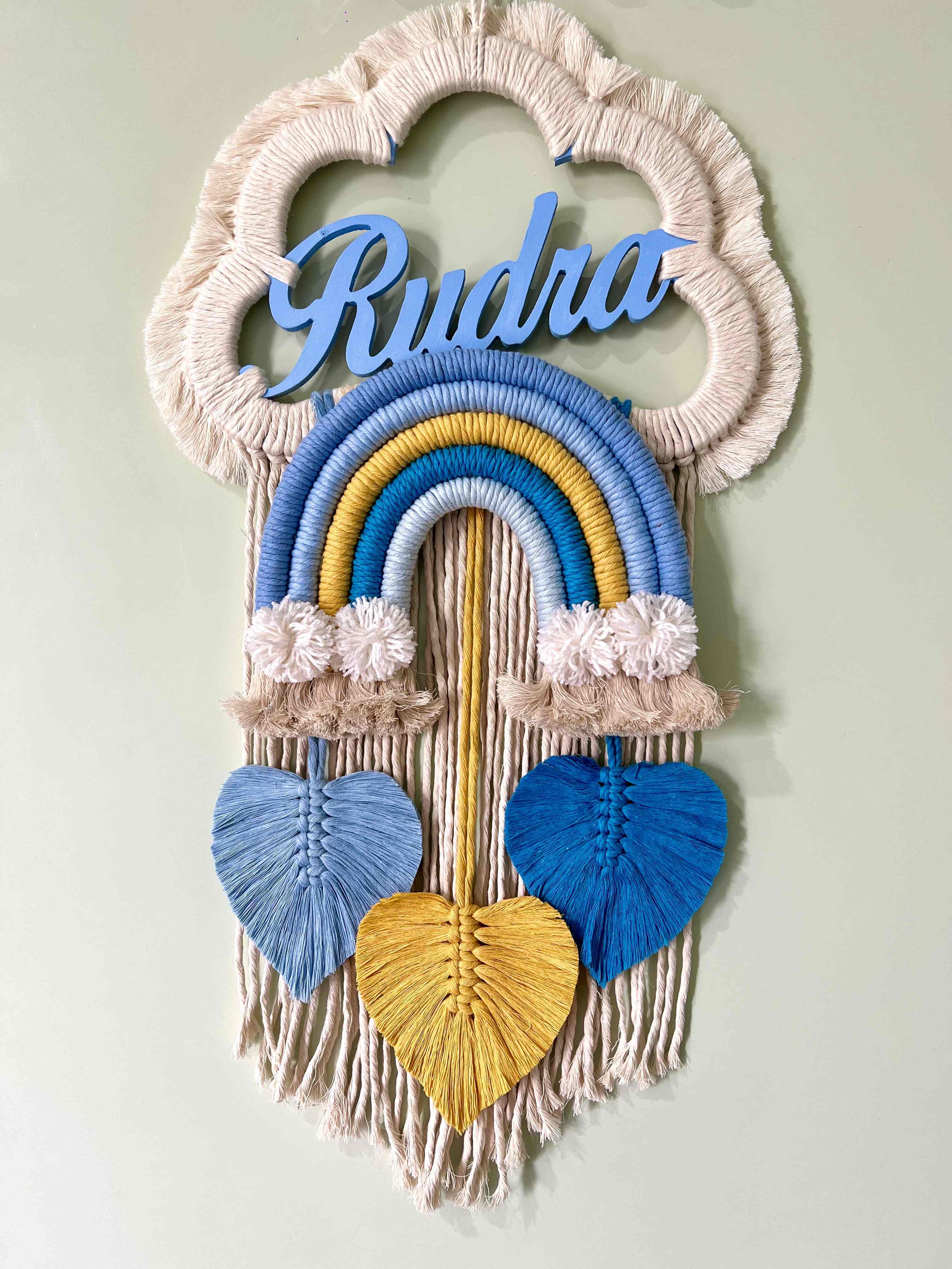 "Rainbow Cloud" Hanging with Name personalisation