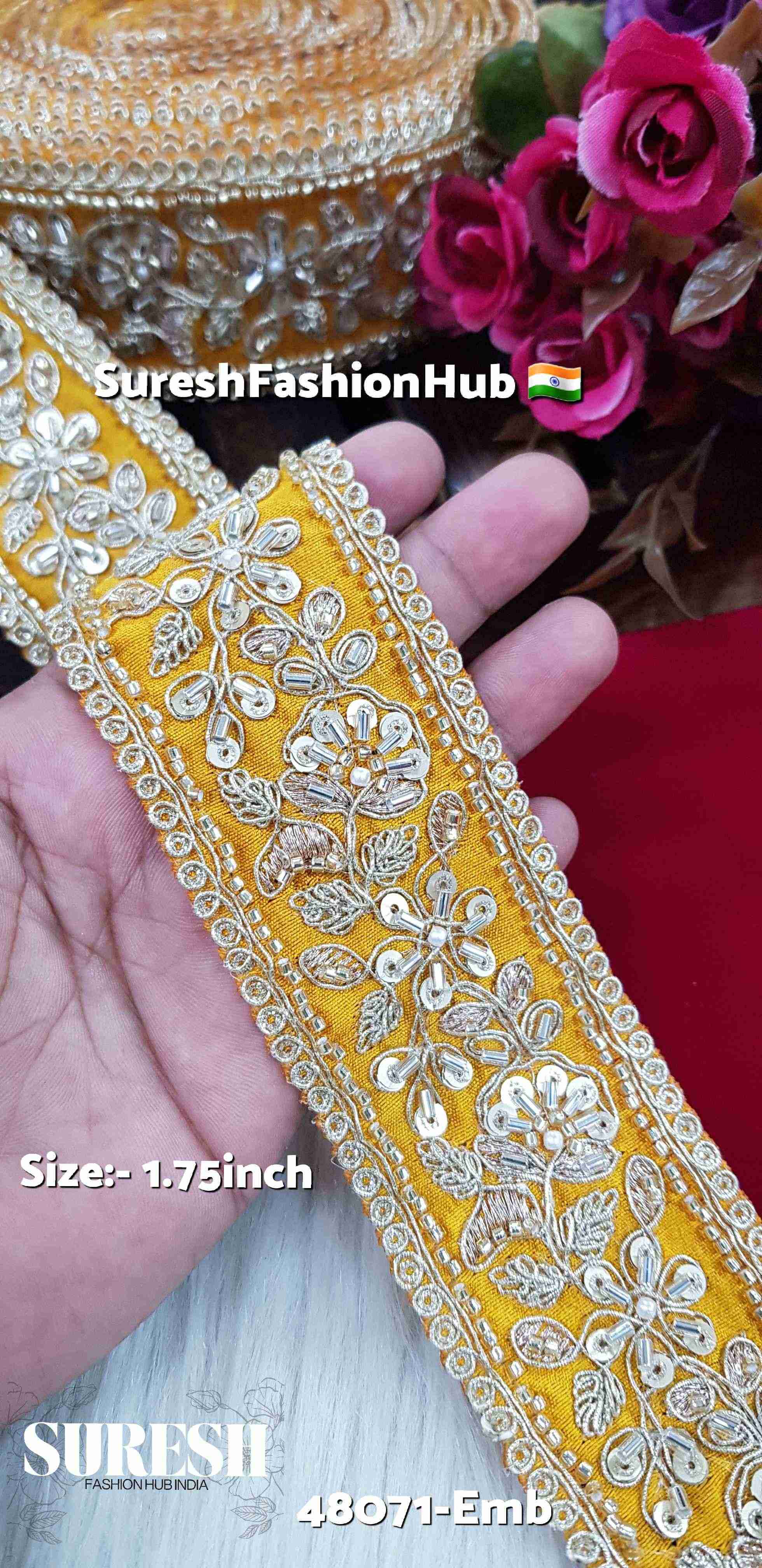 Sunlit Yellow Zari Dori Lace