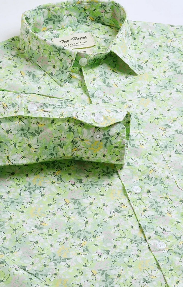 PRONK | Men's Green Flowers Print Shirt