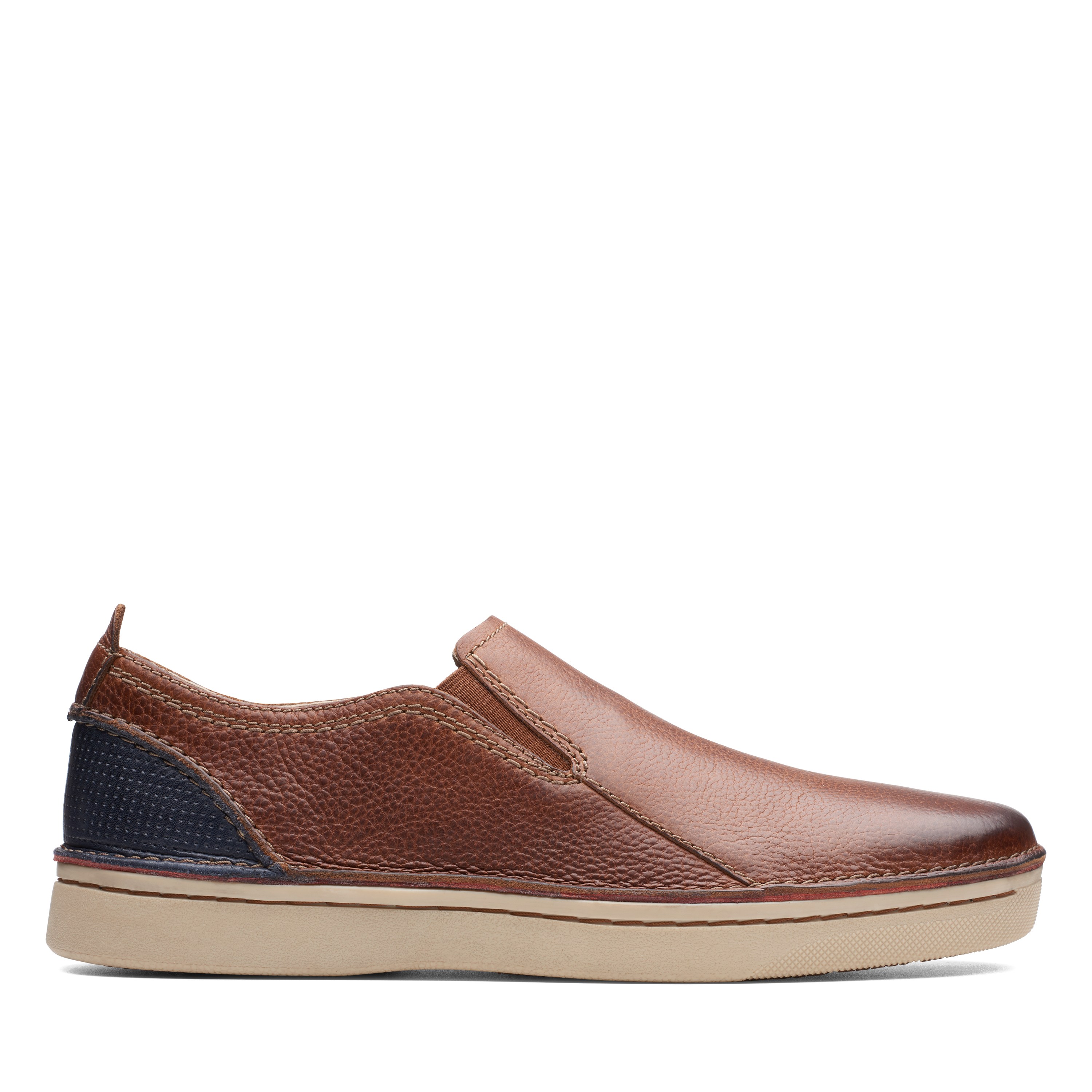 Men's Brown Leather Casual Slip-ons