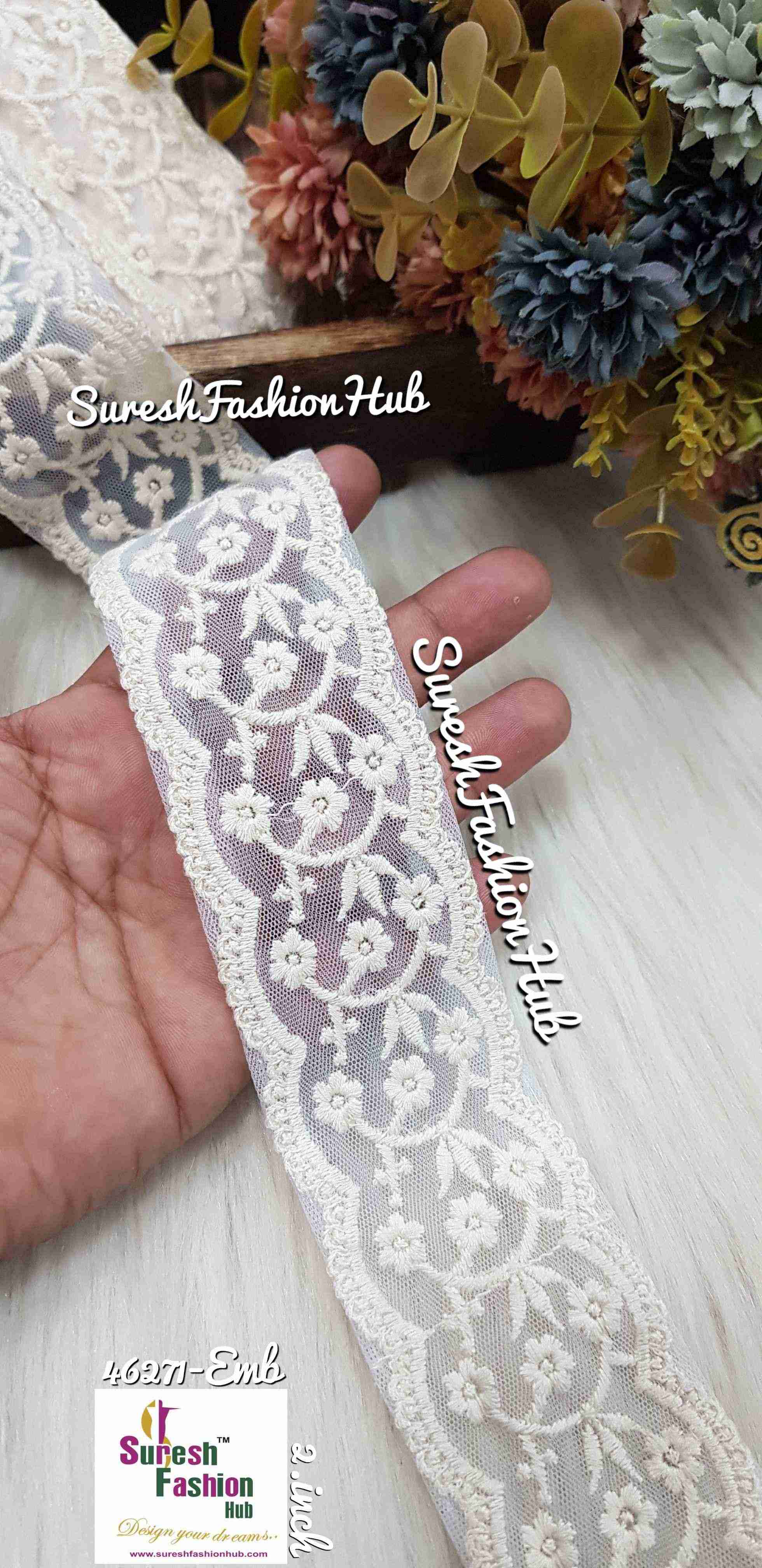 Dainty Blossom White Flower Lace