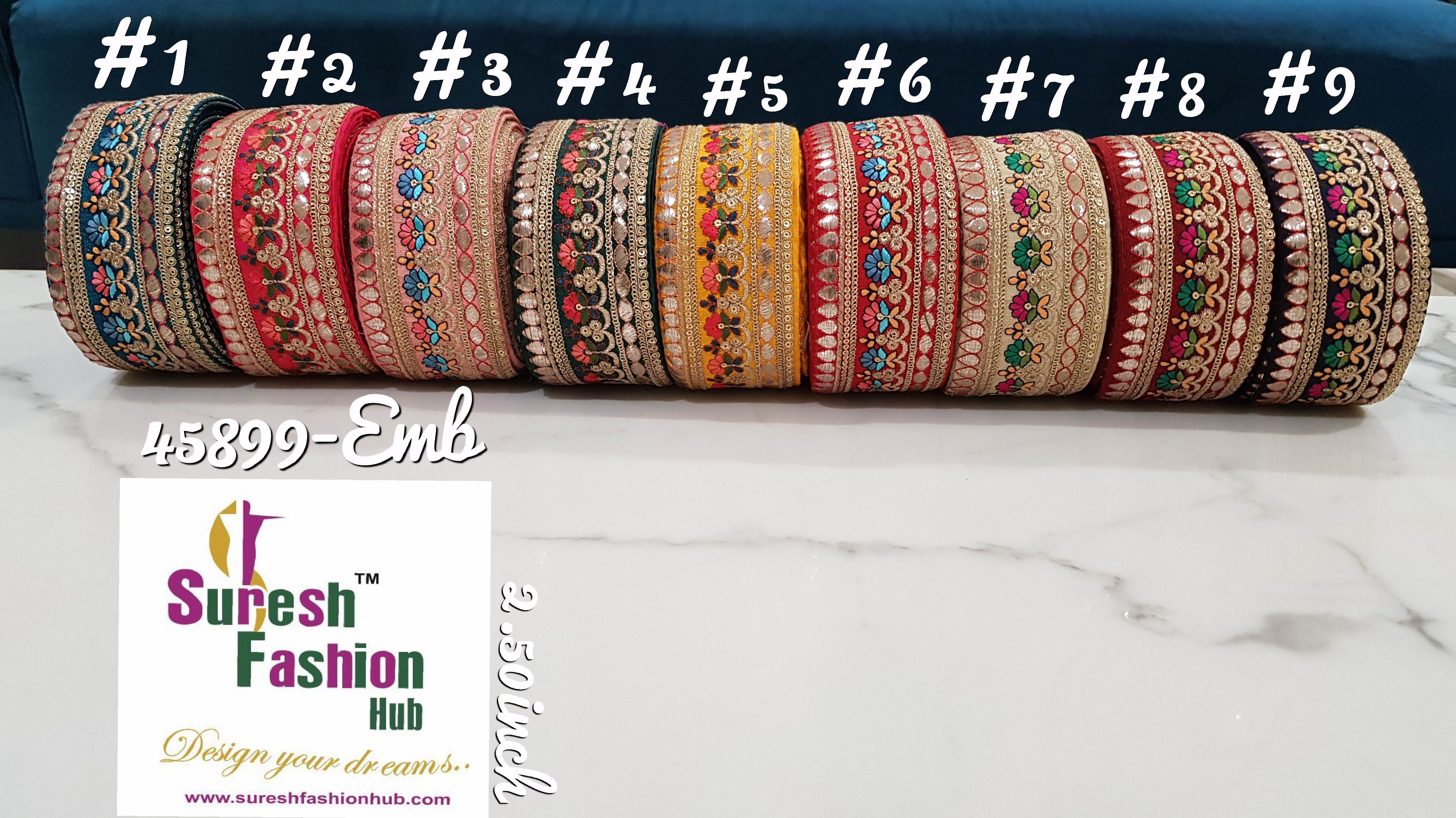 Indian Laces Embellishments Embroidery Saree Border  Wholesale Silk Crafting Sewing Decorative Designer Ribbons #bohobagmaking #fedorahats  #minne  #lndianlaces  #Sareeborder #アニー都城  #pasamanerías #pasamaneriasbordadas #Embellishments #可愛いマスク  #Embroiderytrimmings #アクセサリーパーツ #インドレース #homedecorating #galonesimportados #