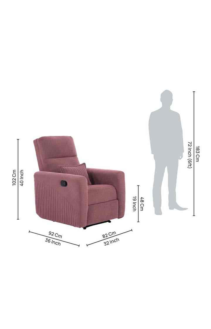 neudot Eazy Boy Single Seater Fabric Recliner - Ceramic Pink