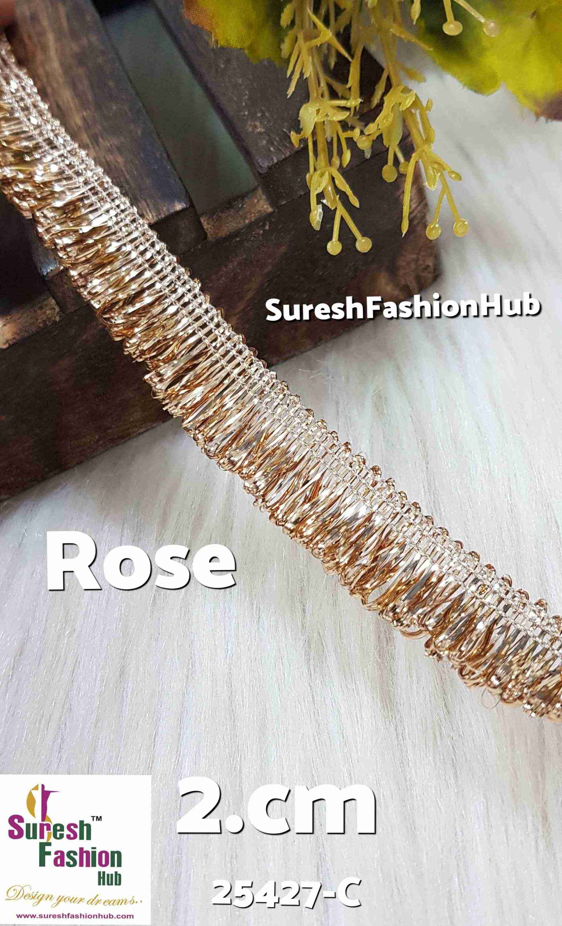 *Rose Gold Badla Fringe Lace*0.50-Inch