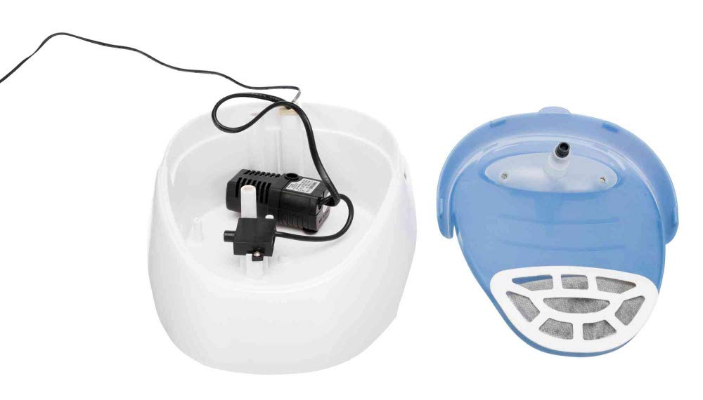 Trixie Water Fountain Duo Stream for Dogs and Cats (White & Blue)