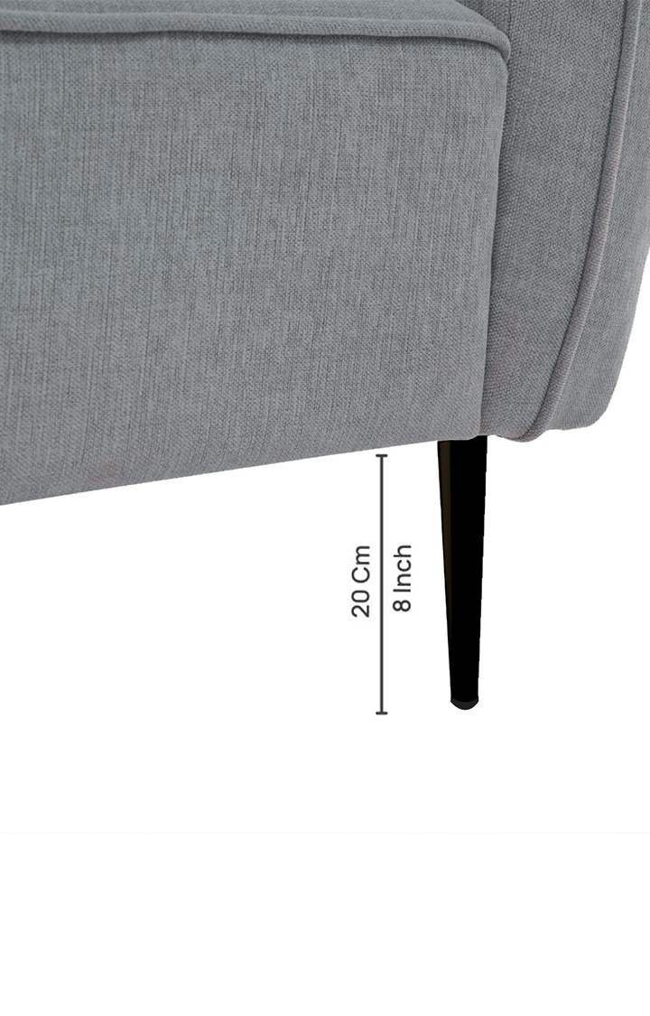 neudot Diva LHS Sofa Chaise Lounger with Black Legs for Living Room|Bedroom|2 Person Sofa|Diwan|Premium Fabric | Solid Wood Frame|2 Seater (Colour : Misty Grey (DIY))