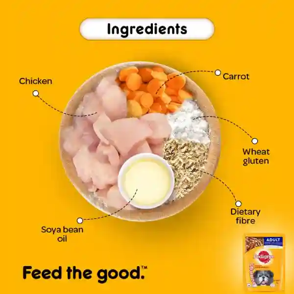 Pedigree Adult Grilled Liver Chunks in Gravy with Vegetable Wet Dog Food - 70 g