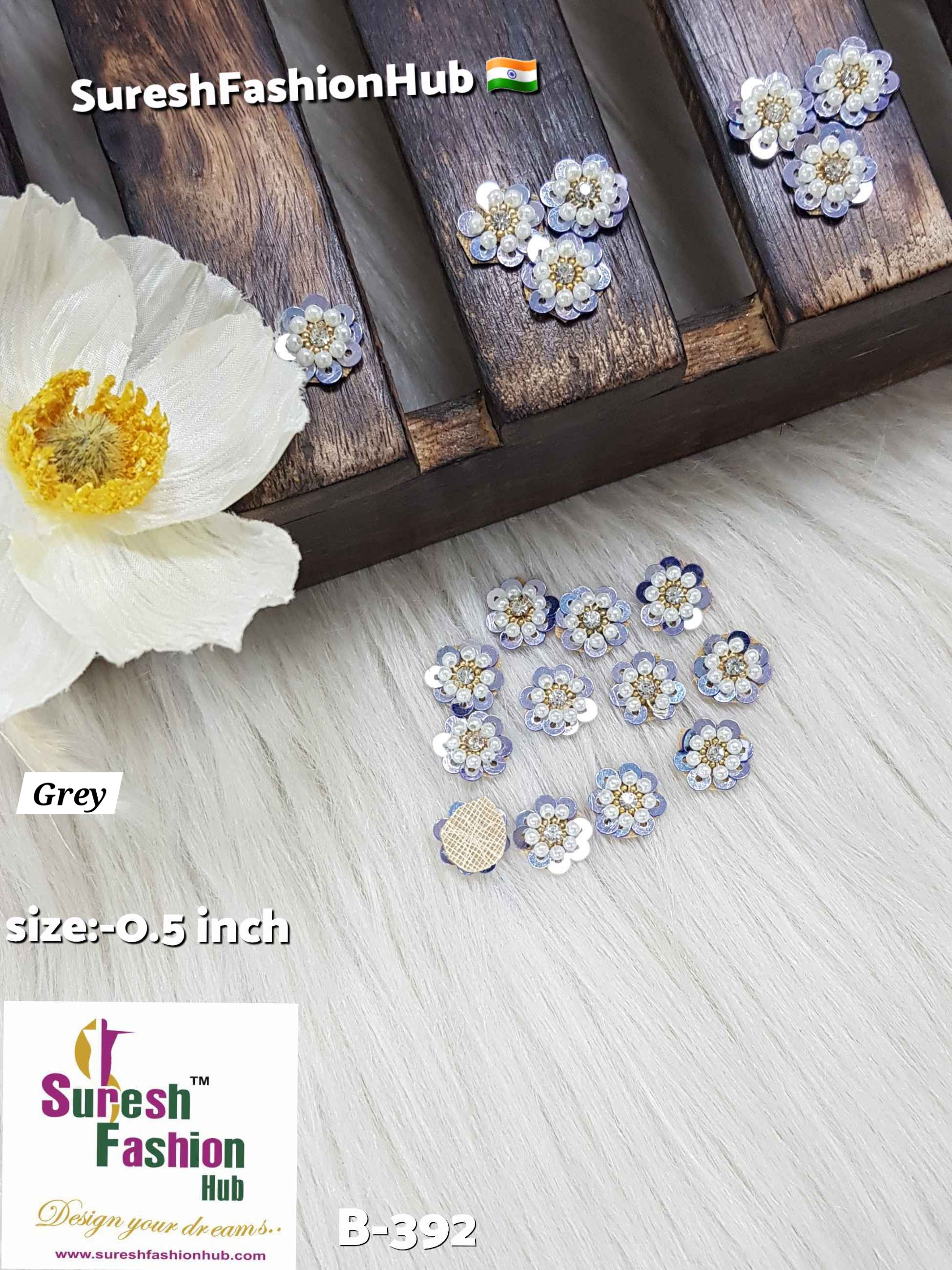 Grey Floral Sparkle Butties