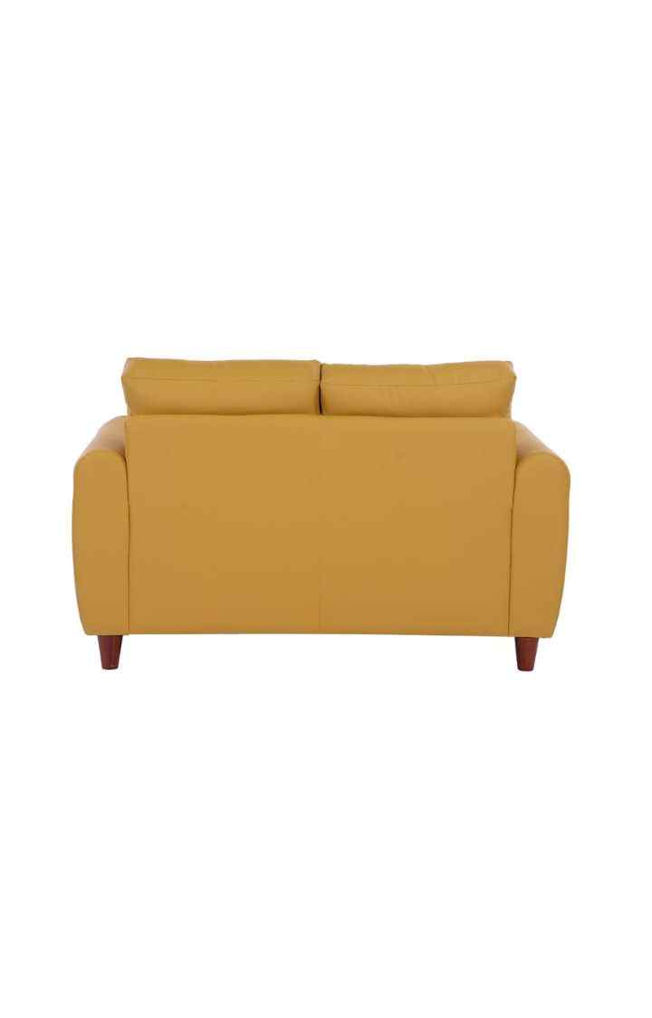 neudot Scott Sofa for Living Room |2 Persons Sofa|Premium Leatherette with Cushioned Armrest | Solid Wood Frame|2 Seater in Husky Yellow Color