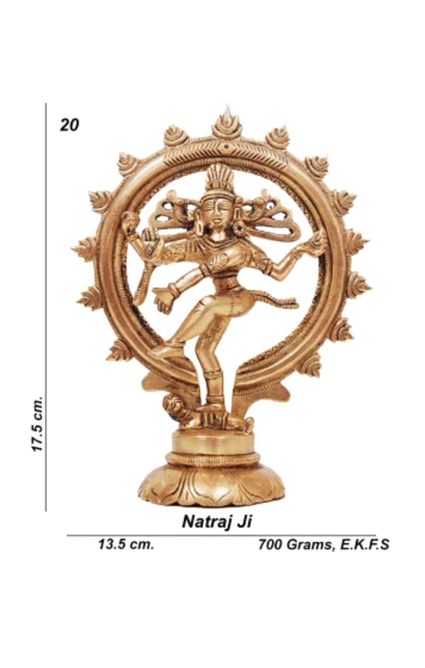 Shiv Ratan kendra Shiva's Dancing Form-Natraj Murti for Office & Home I Size-20CM X 13.5CM - For Praying & Gifting