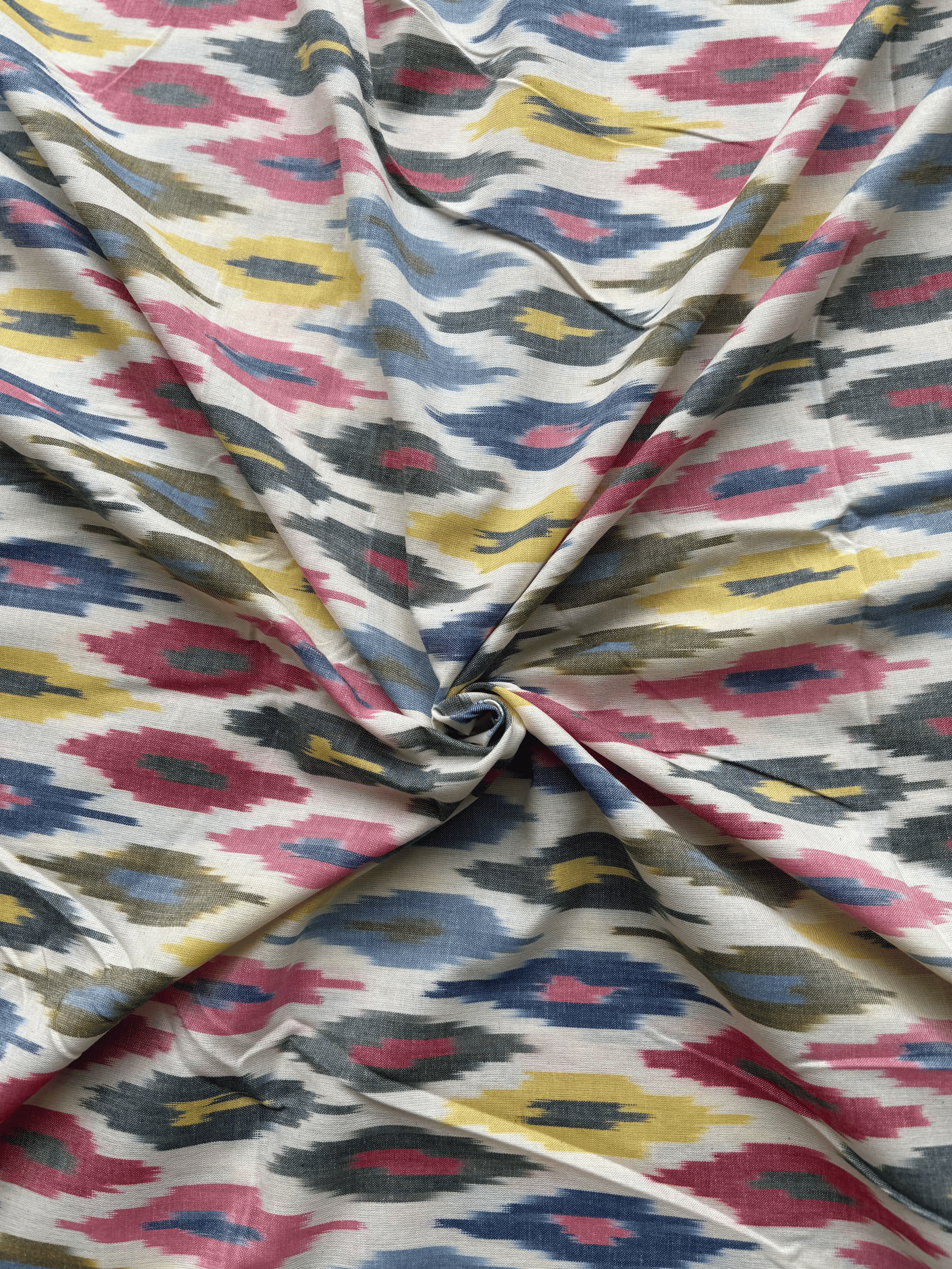 Cotton Multi Diamond Ikat Fabric