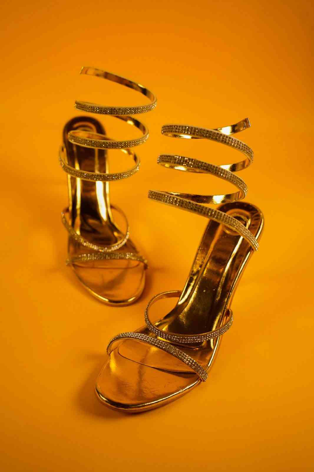 Gold Spring Heel Sandal